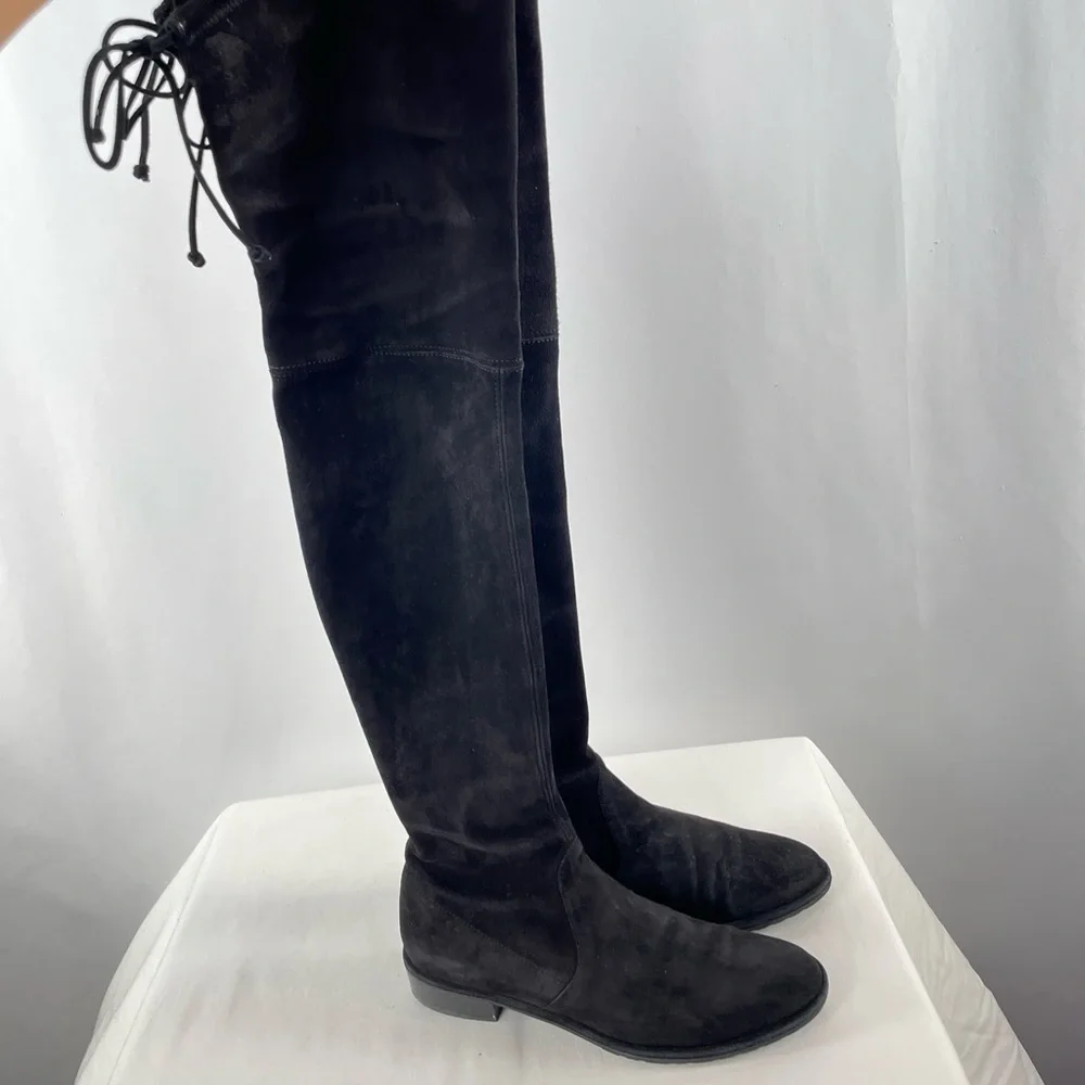 Stuart Weitzman Lowland Suede‎ Over-the-Knee Boots in Black Size 7.5
